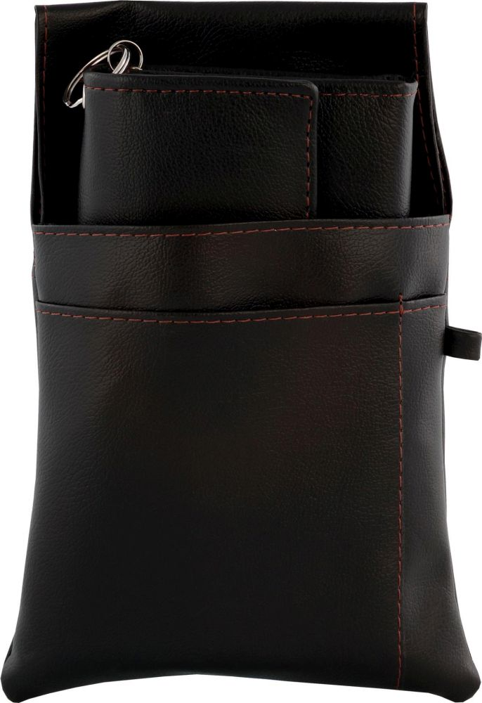 Kellnerbörse mit Revolvertasche schwarz  Kunstleder 2-tlg. Set