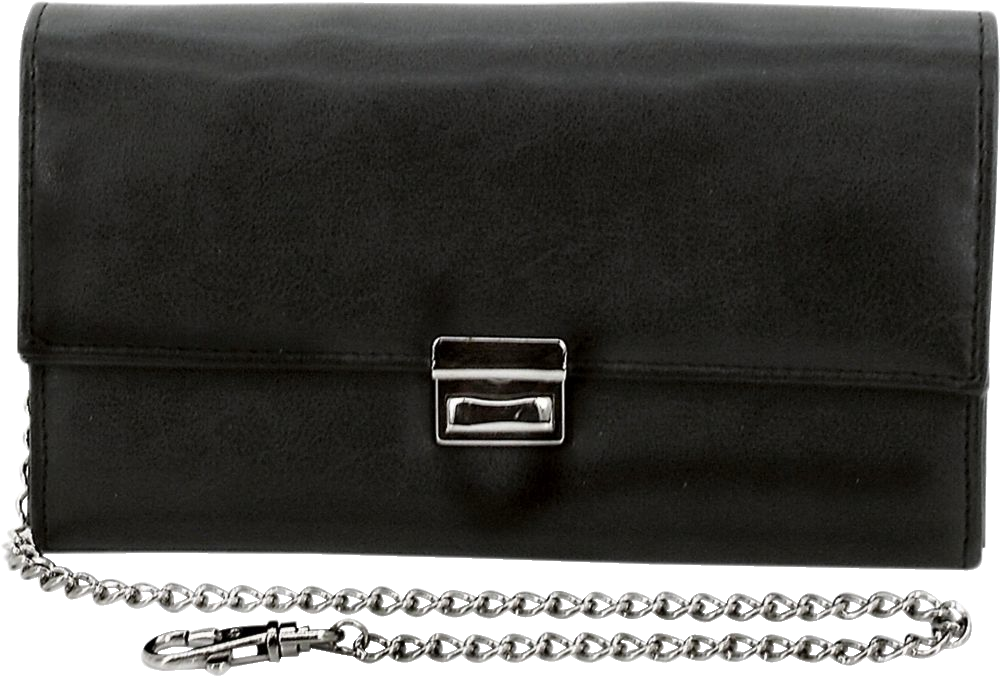 Kellnerbörse schwarz mit Kette "Feinsynthetik"