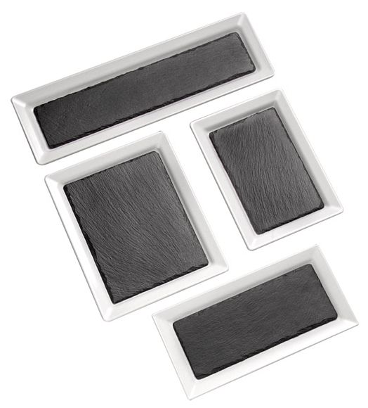 Naturschieferplatte 24 x 15 cm , Schwarz