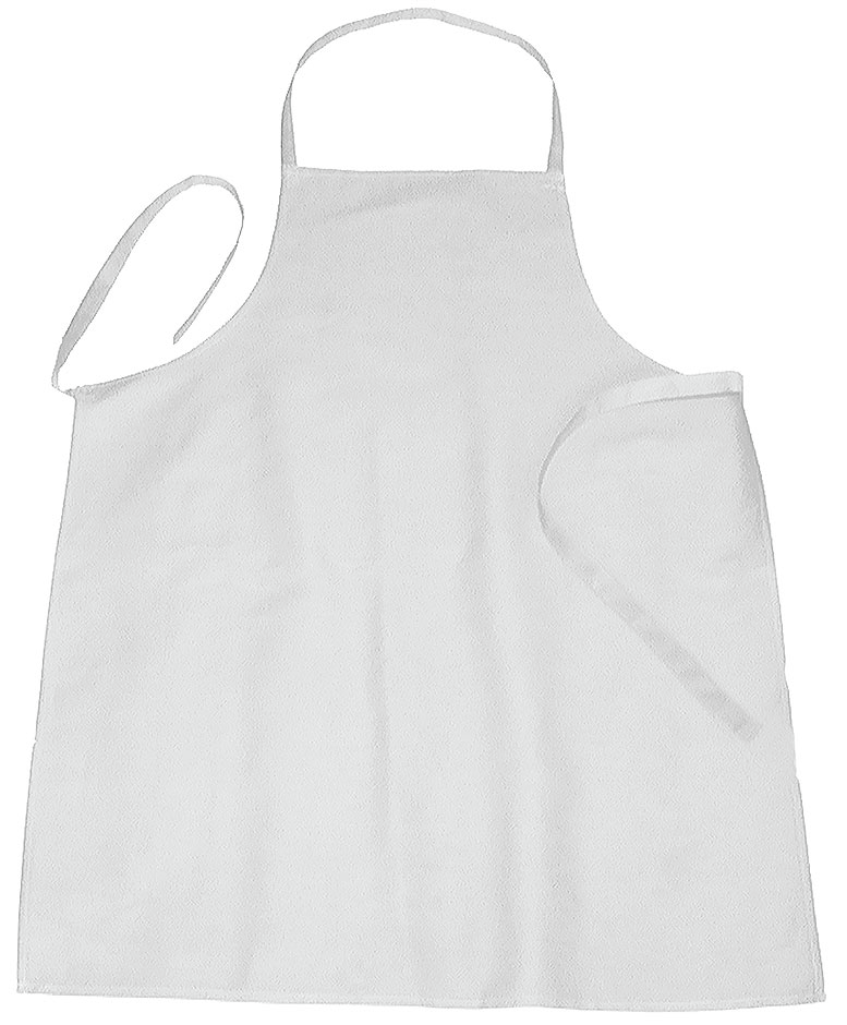 Schürze mit Latz, weiß 110 cm