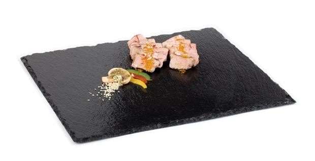 GN 1/2 Naturschieferplatte 32,5 x 26,5 cm , Schwarz