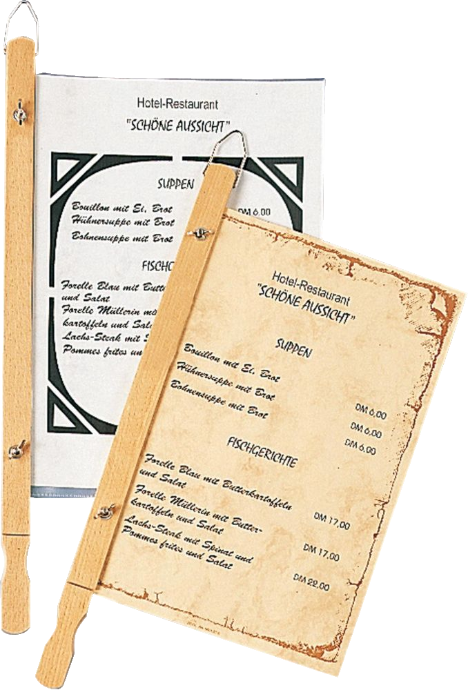 Speisekarte "Zeitungshalter"