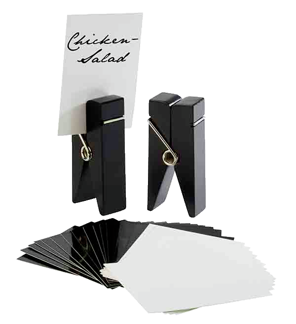 Kartenhalter, 2er Set 4 x 2,5 cm, H: 10 cm , Schwarz