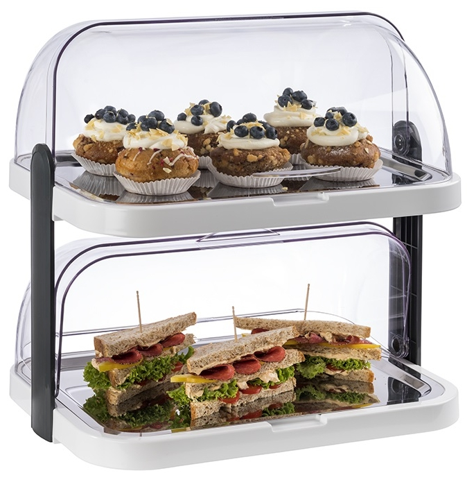 Buffetvitrine -DOPPELDECKER- 44 x 32 cm, H: 44 cm , Weiß