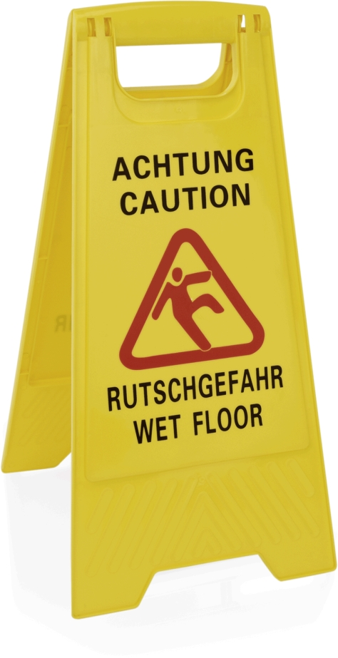 Aufsteller Achtung Rutschgefahr, 42 x 30 x 60 cm, Kunststoff gelb