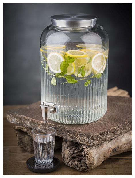 Getränkespender Ø 20 cm, H: 30,5 cm, 7 Liter , Edelstahl