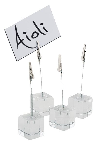 Kartenhalter, 4er Set 3 x 3 cm, H: 12 cm