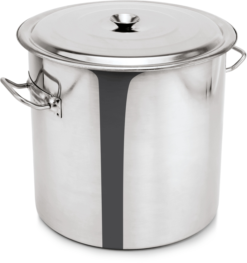 Abfallbehälter mit Deckel, Ø 40 cm, 47,5 ltr., Chromnickelstahl