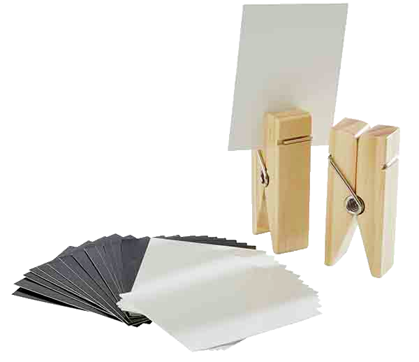Kartenhalter, 2er Set 4 x 2,5 cm, H: 10 cm , Beige