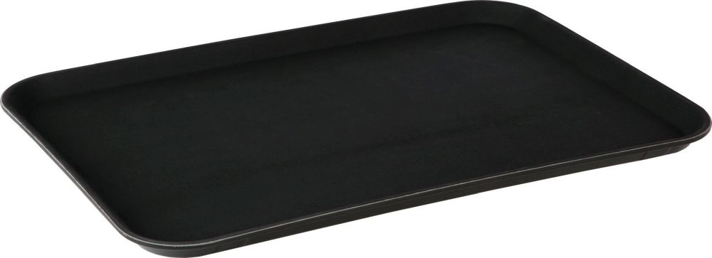 Tablett schwarz Fiberglas 65x45cm