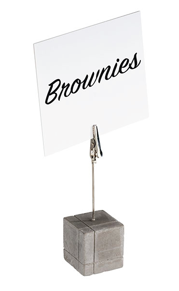 Kartenhalter, 4er Set 3 x 3 cm, H: 12 cm , Grau