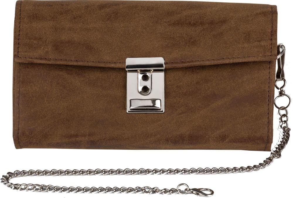 Kellnerbörse "Carina" 10x18cm dunkelbraun  Kunstleder (Nubuk)