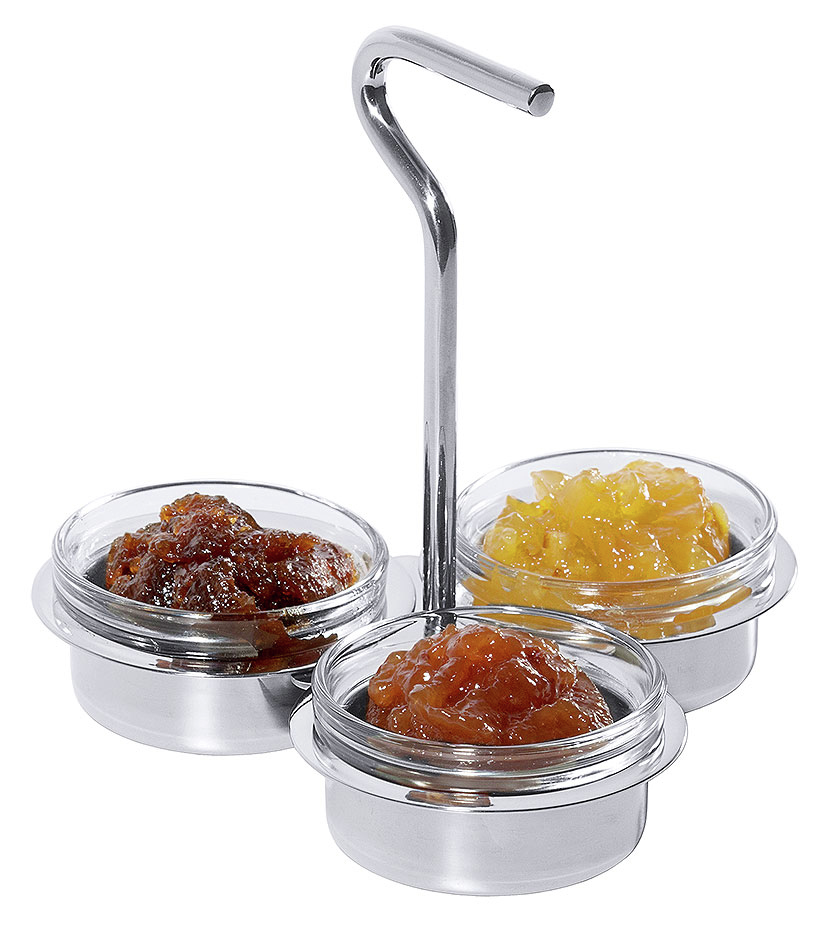 Marmeladenschalen-Etagere mit drei Glasschälchen 6 cm