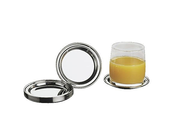 6 Untersetzer für Gläser Ø 10 cm , Edelstahl