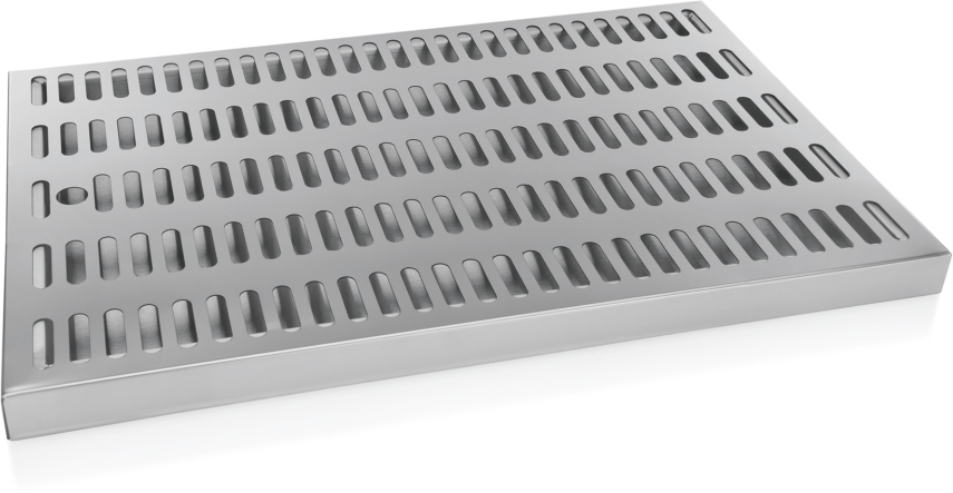 Abtropfblech, 30 x 20 x 3 cm, 2-teilig, edelstahlfarben, Chromnickelstahl