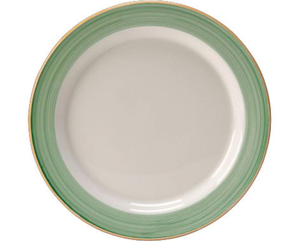 Steelite Teller Slimline 158 mm weiß mit grünem Rio Green