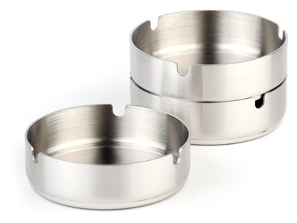 Aschenbecher Ø 8 cm, H: 3 cm , Edelstahl