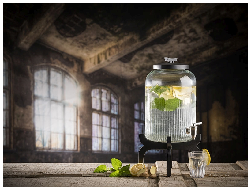 Getränkespender -ASIA- Ø 24,5 cm, H: 45,5 cm, 7 Liter, Schwarz