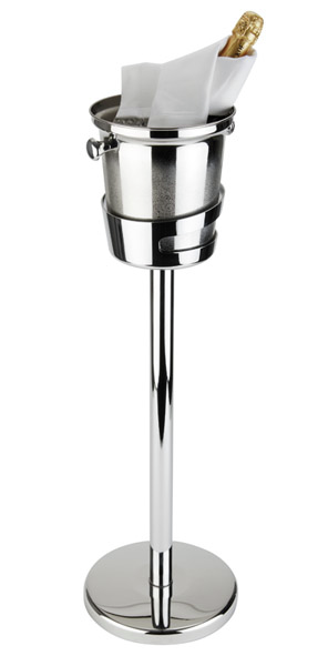 Weinkühler-Ständer Ø 17,5 / 26,5 cm, H: 73 cm , Edelstahl