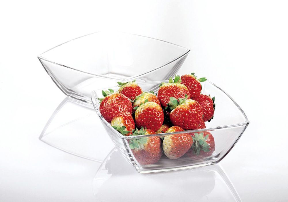 Glasschalen "Tokio" eckig tief 12,5x12,5cm VPE 6