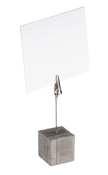 Kartenhalter, 4er Set 3 x 3 cm, H: 12 cm , Grau