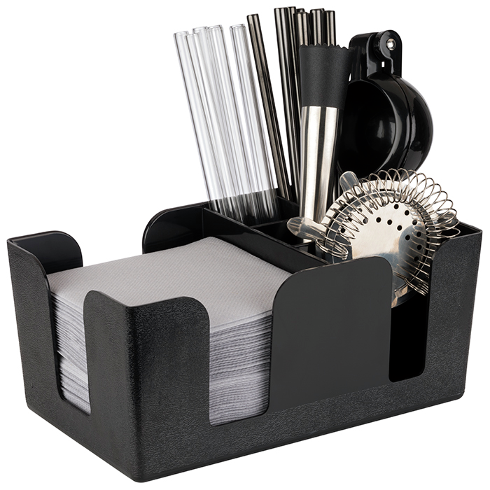 Bar-Caddy 24 x 15 cm, H: 11 cm , Schwarz