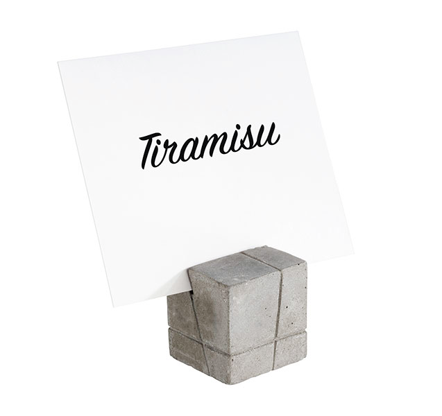 Kartenhalter, 4er Set 3 x 3 cm, H: 3 cm , Grau