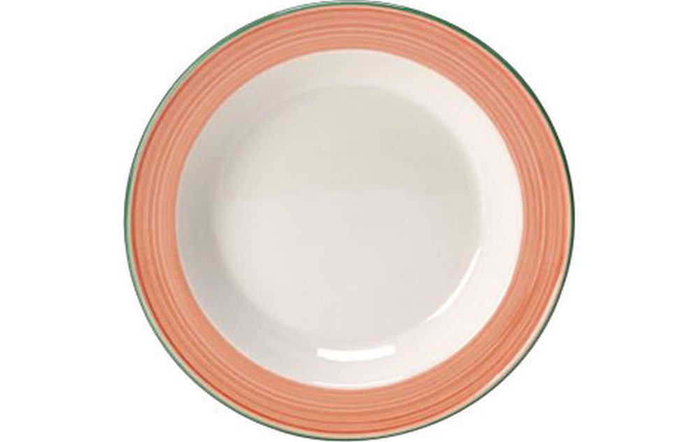 Steelite Suppenteller Slimline 215 mm weiß mit Rio Pink
