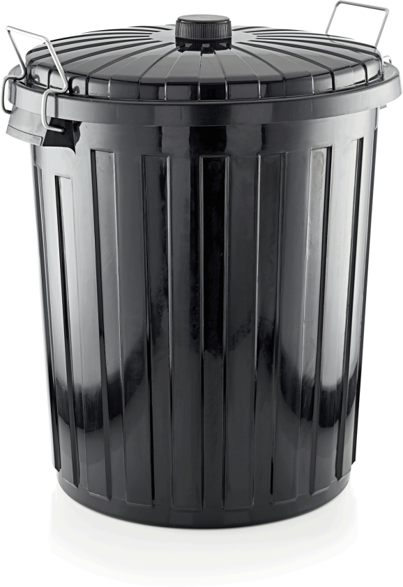 Abfallbehälter, 2 Verschlussklammern, 73 ltr., Ø 48 cm, Polypropylen