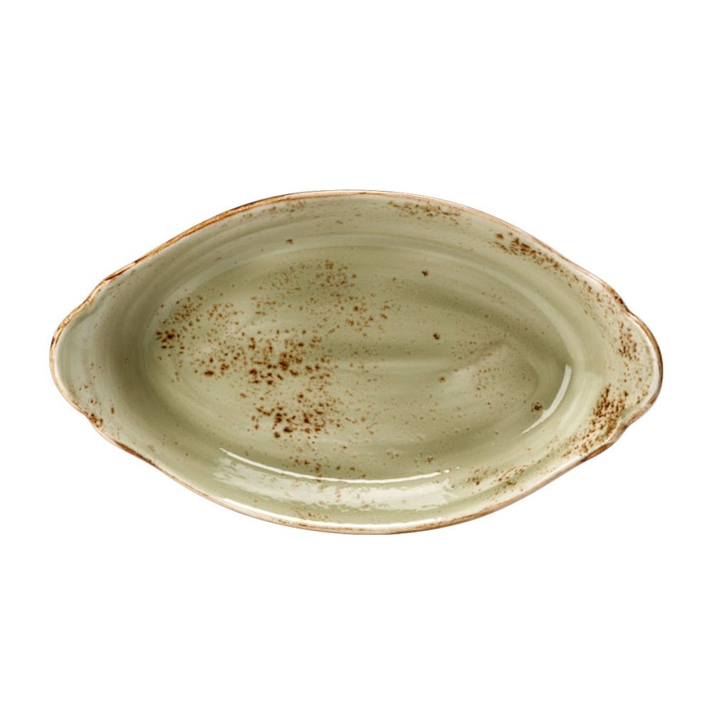 Steelite Form oval mit Griffen 340 x 190 mm / Craft Green