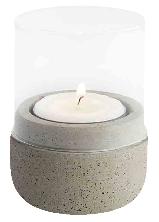 Windlichter, 2er Set -ELEMENT- Ø 6 cm, H: 8 cm , Grau