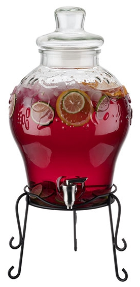 Getränkespender -FRUITS- Ø 25 cm, H: 58 cm, 10,5 Liter , Schwarz