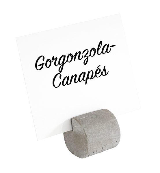 Kartenhalter, 4er Set 3 x 3 cm, H: 3 cm , Grau