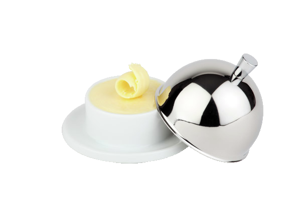 Butterservierer Ø 9 cm, H: 7 cm , Weiß