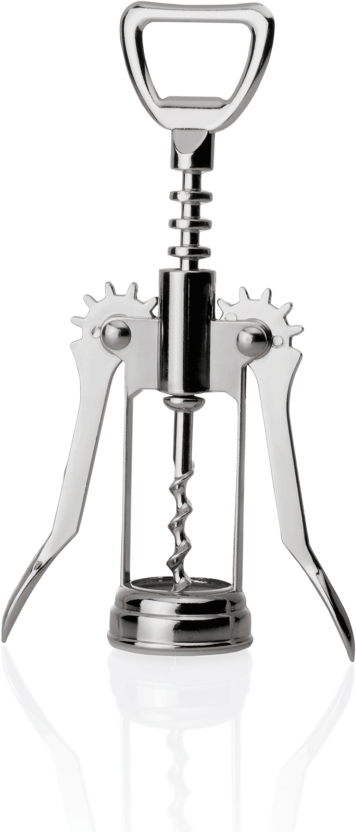 Hebelkorkenzieher mit Flaschenöffner, 17 cm, Messing/verchromt