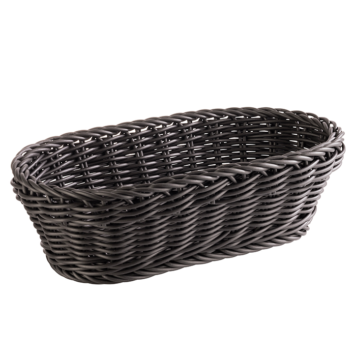 Baguette Korb, oval 28 x 16 cm, H: 8 cm , Schwarz
