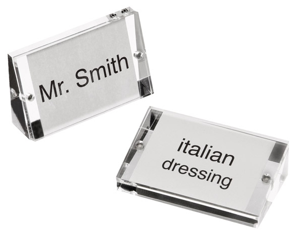 Kartenhalter, 2er Set je 9 x 3 cm, H: 5,5 cm