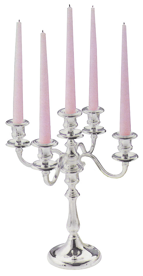 Kandelaber 5-armig, versilbert