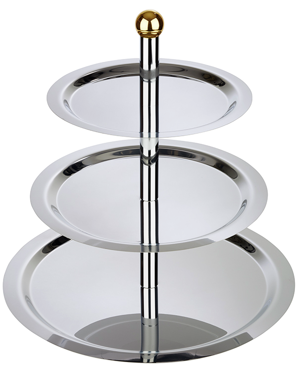 Etagère, 3-stufig -FINESSE- Ø 48/38/32 cm, H: 50 cm , Edelstahl