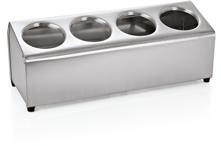 Besteckbehälter für 4 Köcher, Chromnickelstahl