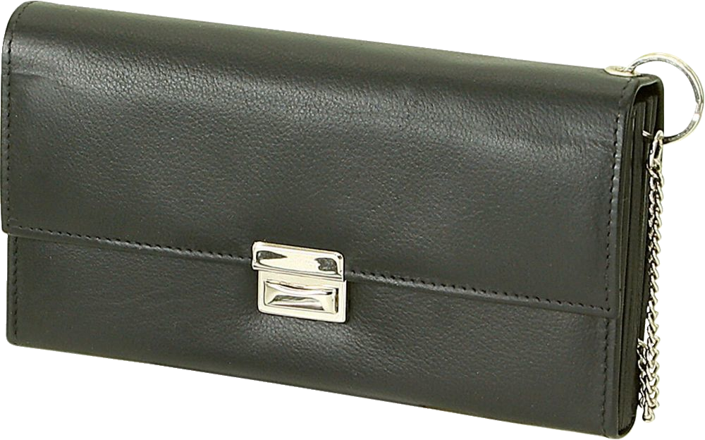 Kellnerbörse schwarz mit Kette "Nappa Leder" 