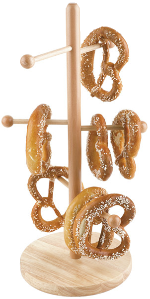 Brezel- oder Wurstständer Ø 28 cm, H: 50 cm, Fuß-Ø 22 cm, Braun