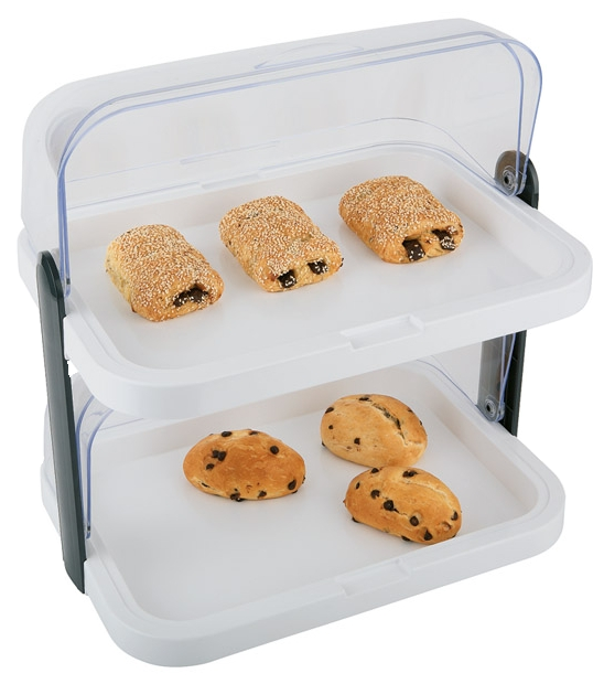 Buffetvitrine -DOPPELDECKER- 44 x 32 cm, H: 44 cm , Weiß