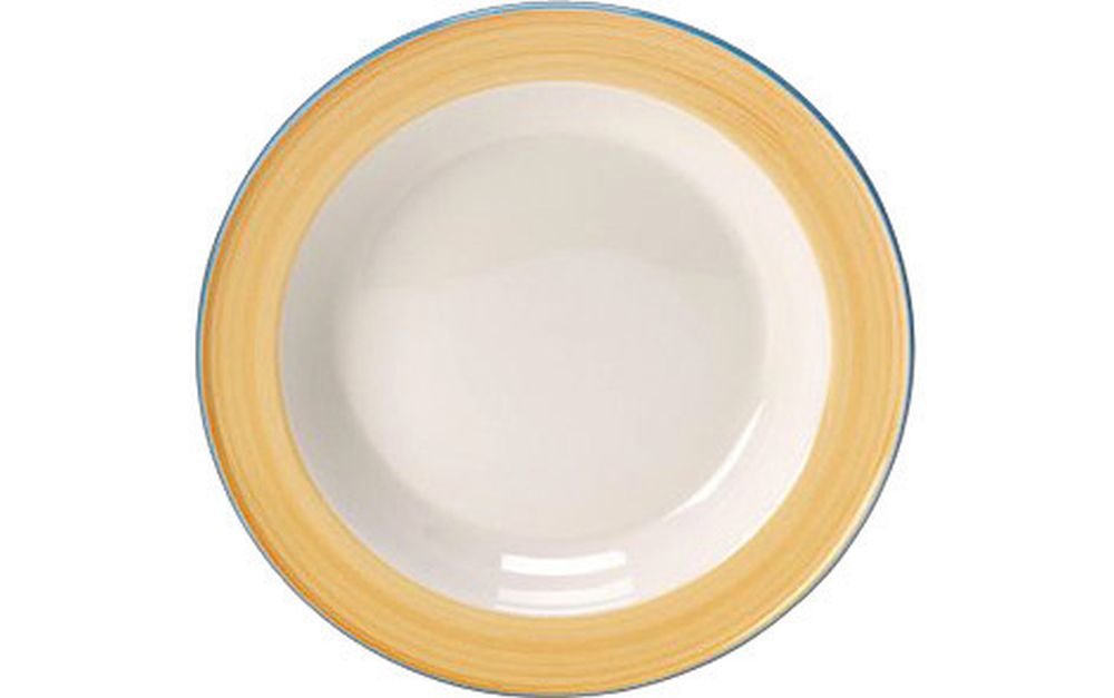 Steelite Suppenteller Slimline 215 mm weiß mit Rio Yellow