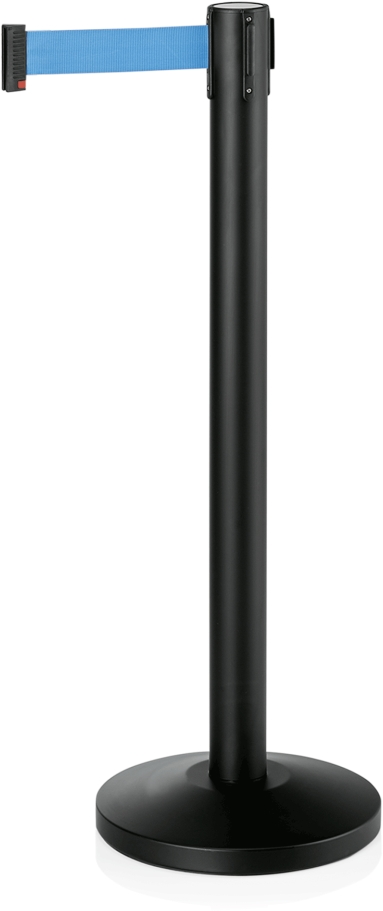 Abgrenzungspfosten Lightflex, pulverbeschichtet, schwarz, 2 m, blau, Edelstahl