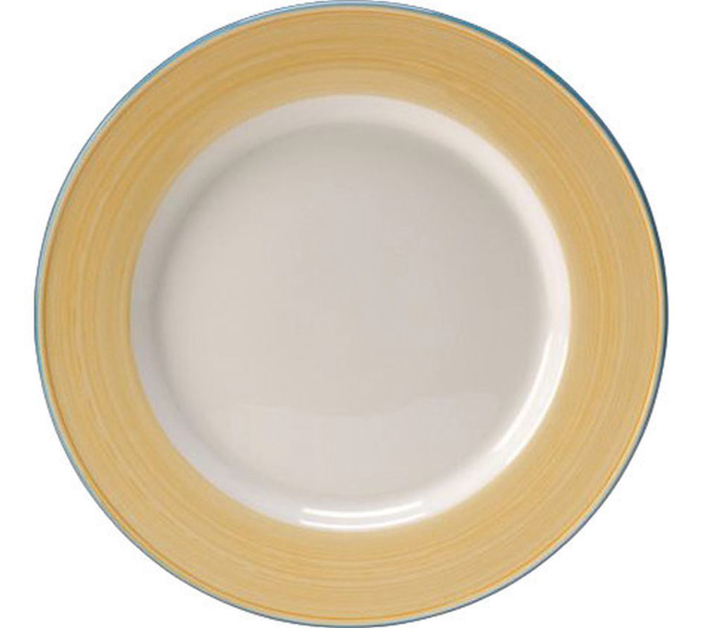 Steelite Platzteller 300 mm weiß mit gelben Rand Rio Yellow