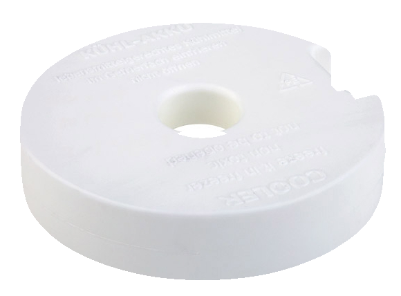 Kühlakku Ø 10,5 cm, H: 2,5 cm , Weiß