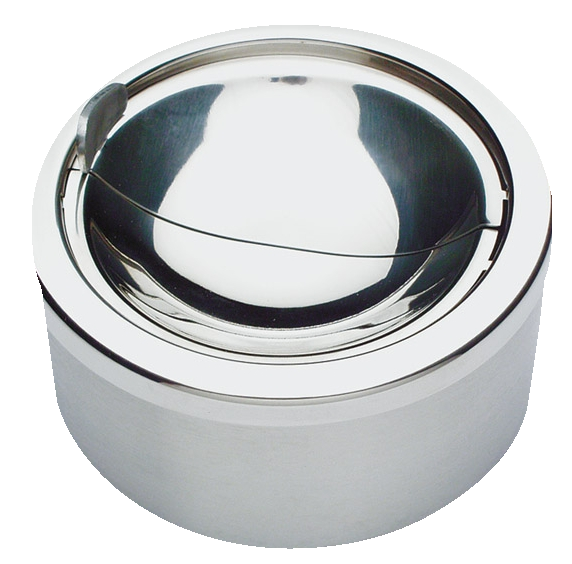 Aschenbecher Ø 12 cm, H: 5,5 cm , Edelstahl