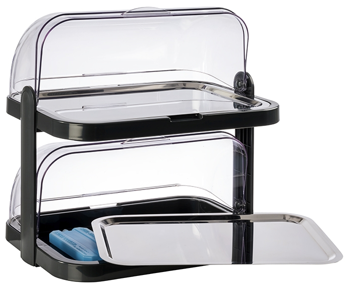 Buffetvitrine -DOPPELDECKER- 44 x 32 cm, H: 44 cm , Schwarz
