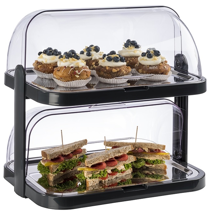 Buffetvitrine -DOPPELDECKER- 44 x 32 cm, H: 44 cm , Schwarz